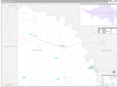San Saba County, TX Digital Map Premium Style